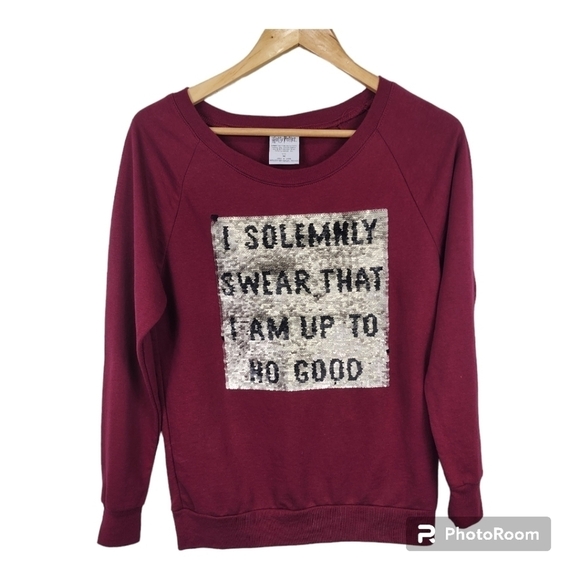 Harry Potter Mischief Burgandy Sweatshirt Size M - Picture 1 of 8